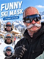 Masque de ski amusant pour homme âgé, masque facial réaliste imprimé en 3D, balaclava intégrale pour le ski, le snowboard, les sports de plein air, le cyclisme, le cosplay