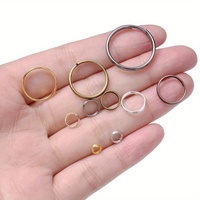 Matériaux pour accessoires de porte-clés DIY minimalistes électroplaqués : Anneau en O, Anneau double, Anneau ouvert, Anneau en fer double couche, Anneau connecteur de clés