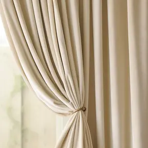 リビングルーム用の豪華なフランネルカーテン寝室用のソフトブラックアウトカーテン家の装飾カーテン