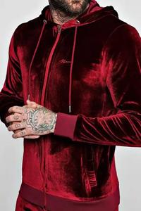 Conjunto de Chándal de Invierno Personalizado de Dos Piezas, Chándal de Cuero Personalizado para Hombre con Logotipo Bordado, Alta Calidad - Product Image 2