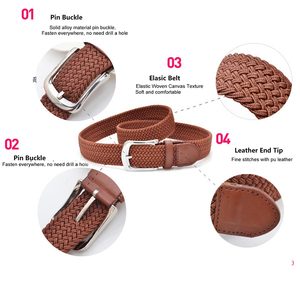 Geflochtene Stretch-Taillen gürtel für Herren/Damen Elastic Fabric Woven Elastic Canvas für Comfort Fit - Product Image 2