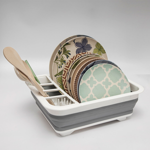 Extend kitchen folding plastic storage sink dish drying rack drainer holders
