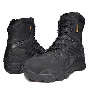 Botas Delta TSB10 Camuflaje Negro Gris, Botas de Senderismo para Hombre, de Cuero Color Arena Negro, para Caminatas y Excursiones al Aire Libre - Product Image 3