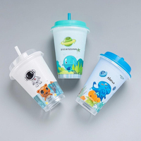 Gobelet en papier à double paroi de 24 oz personnalisé pour bubble tea, compatible café chaud, avec compartiment surprise et jouet intégré au fond (Blind Box)