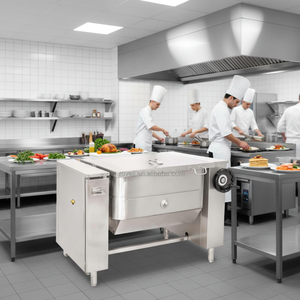 Poêle à braiser/friteuse électrique basculante professionnelle à double enveloppe de 150 litres pour cuisson au gaz - Product Image 1