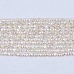 Promotion Perles d'eau douce naturelles blanches double face 7-8 mm, perles lâches pour collier et bracelet DIY, trou droit léger, style baroque Zhuji - Product Image 2
