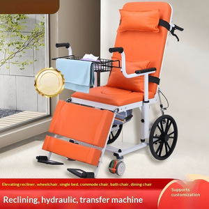 Fauteuil roulant de transfert de patient, hauteur réglable, léger, pliable, en acier au carbone, pour personnes handicapées, mobilité, réadaptation médicale, thérapie - Product Image 2