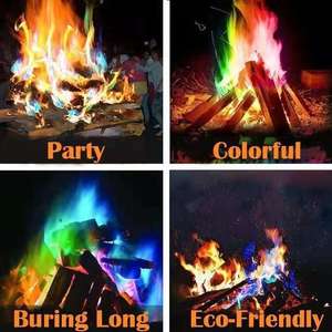 Polvo Mágico de Llama Metálica de Colores para Fiestas, Festivales, Chimeneas y Fogatas con Exhibición de Llamas Coloridas para Efectos de Explosión - Product Image 2