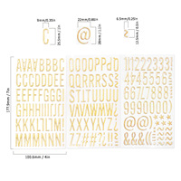 Autocollants en lettres 3D décoratifs de haute qualité, dorés, à effet bulle, estampage à chaud, autocollants en métal auto-adhésifs, alphabet en relief pour enfants