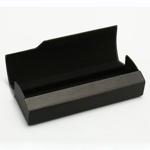 Étui à lunettes en cuir sur mesure, noir et gris, rectangulaire, pour lunettes optiques, boîte de rangement pour porteurs de lunettes de vue et presbytes - Product Image 4