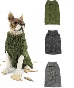 Roupas de cachorro de estimação, suéter de malha para cachorros pequenos, médios e grandes, outono/inverno