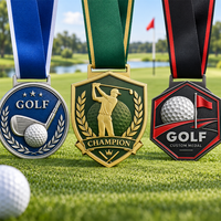 Médailles et trophées personnalisés en alliage de zinc avec logo émaillé, fabrication OEM ODM, médailles de championnat de golf sur mesure