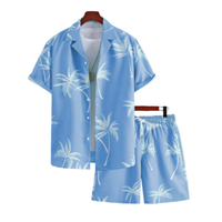 Ensemble décontracté d'été neuf pour homme, style européen et américain, en tricot à séchage rapide, avec chemise à col et short assorti, vente en gros sur mesure