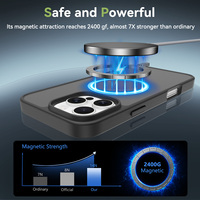 Étuis de téléphone portable magnétiques de luxe pour iPhone 15 Pro Max, coque semi-transparente givrée, effet peau mate, PC rigide, TPU souple