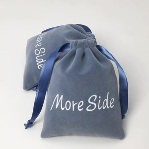 Factory Price Promotional Custom <b>Drawstring</b> Jewelry <b>Pouch</b> Packaging Velvet Bags With Logo Printing - Product Image 2