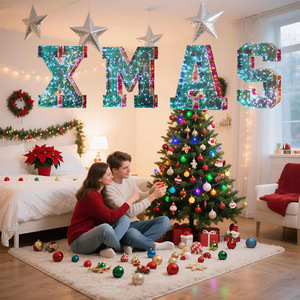 Lumières décoratives en forme de lettres pour l'ambiance de Noël, lumières LED colorées XMAS pour les fêtes de Noël - Product Image 2