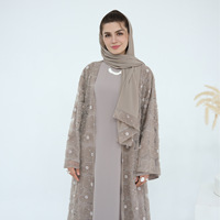 Cardigan musulman en polyester grande taille, robe élégante style turban
