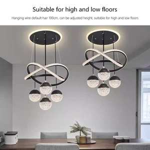 Luces colgantes para sala de estar, lámpara de techo Led, círculo acrílico, <span class=keywords><strong>Linea</strong></span>, techo, redondo, moderno, anillo Led, lámpara colgante - Product Image 2