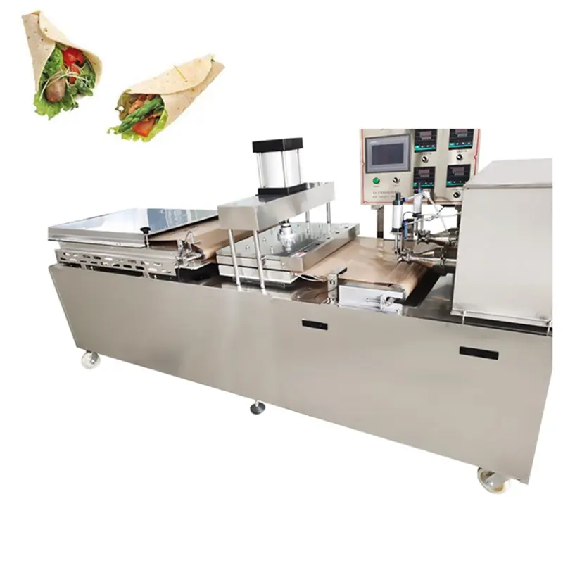 Elektrische Automatische Roti Maker Roller Productielijn Druk Deeg Taco Tortilla Wraps Making Machine