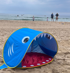 Tente de plage en polyester pour enfants avec protection solaire <span class=keywords><strong>marine</strong></span>, auvent détachable, piscine de jeu aquatique, motif sœur requin, pour bébé, extérieur - Product Image 3