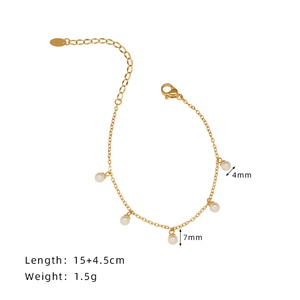 Fashion Stainless Steel Waterproof Bangle <b>Shell</b> Pearl Spring Summer Jewelry Custom <b>Bracelet</b> for Women - Product Image 1