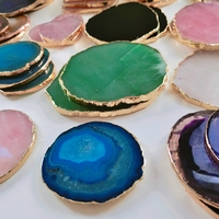Nouveaux sous-verres en cristal aux couleurs variées, en tranches d'agate, pour la cuisine