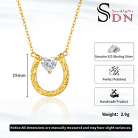Collar Romántico Hipoalergénico Chapado en Oro con Plata S925 en Forma de Herradura con Circonita Cúbica para Mujer, Ideal para Fiestas y Bodas