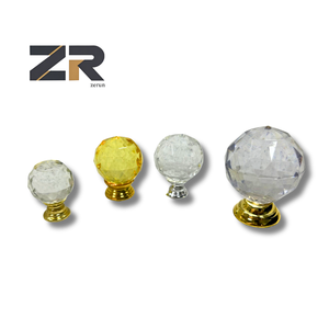 ZERUN Modern European Single Hole Cabinet Drawer Furniture Crystal Small <strong>Knobs</strong> Hotel Kitchen Gym Crystal Glass Handle Wholesale - Product Image 1