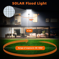 Projecteur LED solaire extérieur haute puissance KCD IP65 avec télécommande, haute luminosité 100w 300w 500w, avec détecteur de mouvement