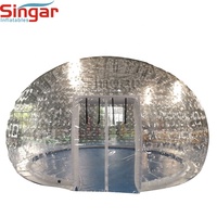 Dôme gonflable transparent en PVC scellé avec pompe électrique, tailles de 4m à 10m pour événements en plein air