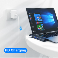 Nouveaux produits Prise en charge portable Thunderbolt 3 Type C Station d'accueil USB3.0 HUB + Gigabit Ethernet + HDTV 4K30HZ Adaptateur USB-C à 8 en 2