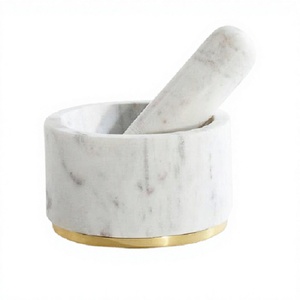 Pilons et mortiers en marbre au design tendance avec base métallique – Qualité exclusive – Broyeur à médicaments – Du meilleur exportateur en Inde - Product Image 1