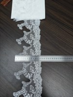 Dentelle blanche à bord festonné, dentelle florale en filet, largeur 12,5 cm, ruban de dentelle à coudre pour robe, embellissement de vêtements