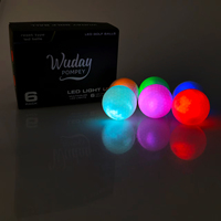 Balles de golf LED à éclairage lumineux stable, 6 couleurs, emballage personnalisé avec logo varié