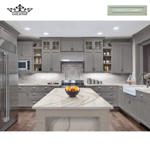 Goldtop Designs Ensemble d'accessoires d'armoires de rangement de cuisine modernes de luxe Meubles en bois intelligents Charnière en MDF de conception modulaire blanche - Product Image 5