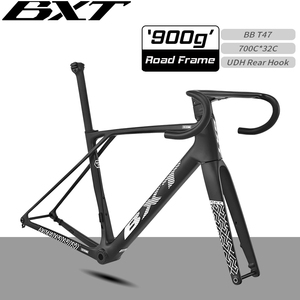 BXT Nouveau <span class=keywords><strong>Cadre</strong></span> de Vélo de Route EVO-155 en Fibre de Carbone avec Frein à Disque T47 700C*32C, Acheminement Interne des Câbles Di2, <span class=keywords><strong>Cadre</strong></span> de <span class=keywords><strong>Course</strong></span> Super Léger - Product Image 1