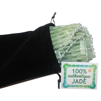 Offre Spéciale : Outil Gua Sha en Jade Vert Clair Naturel de Xiuyan, Masque Facial en Pierre de Cristal, Masseur Facial Réducteur de Gonflement, Masque en Jade Vert