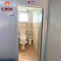 Cbox Maison Conteneur Modulaire Préfabriquée à 2 Étages pour Hôtel, Chambre Quadruple avec Salle de Bain Privative et Quatre Lits, à Assemblage Multi-Modules