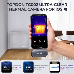 TOPDON กล้องจับความร้อนสำหรับใช้ IOS,กล้องถ้ายภาพความร้อนอินฟาเรดสามารถวัดอุณหภูมิผ่านมือถือได้ TC002