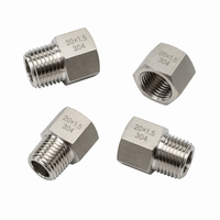 Raccord de tuyauterie en acier inoxydable 304 haute pression 3000 PSI, barre hexagonale CNC, filetage métrique M20x1.5 mâle-femelle 1/2 pouce