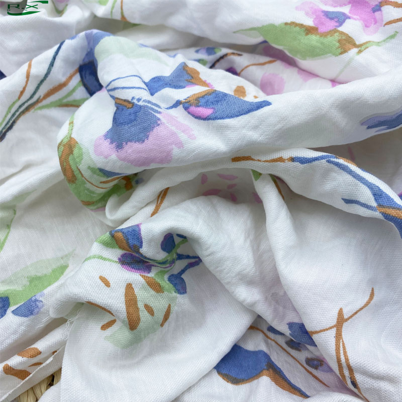 Wholesale Digital Printing Rayon/Nylon Fabric 85% Rayon 15% Nylon Woven Breathable Shrink-Resistant Garment Fabric for Girls