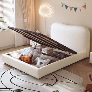 <span class=keywords><strong>Lit</strong></span> simple moderne personnalisable pour filles et garçons Nordic Light Luxury Handmade à partir <span class=keywords><strong>de</strong></span> bois massif pour chambre d'enfant - Product Image 5