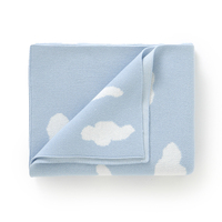 Couverture pour bébé Mimixiong OEKO-TEX, en coton doux, motif nuage, jacquard, crochetée, pour nouveau-né, souvenir de bébé
