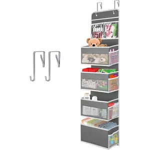 Foldable Storage Organizer Box Over Door Hanging Organizer with 4 Large Capacity Pockets & 4 Side Pockets & 2 Small Pockets