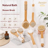 Brosse de bain transfrontalière à poignée longue en crin de cheval, avec cordon de fixation, pour nettoyage et massage, pour salle de bain domestique, Zhejiang Lanyard Assembly
