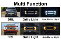 Kit de barre lumineuse d'accentuation de calandre LED blanche de 37 pouces incurvée pour Chevrolet Ford GM Silverado 2014-2018