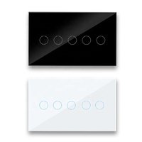 Interruptor Inteligente Zigbee de 5 Canales - Requiere Cable Neutro - Retroiluminación LED Personalizable y Memoria de Apagón