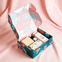 Boîte en carton imprimée de motifs floraux tropicaux avec logo de marque, emballage cosmétique personnalisé pour les solutions d'expédition de produits de beauté et de bain