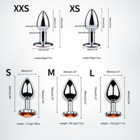 Plug anal en métal avec bijou en cristal, jouet sexuel pour femmes, ensemble de vibrateurs pour ouverture anale, Rose-M, 100% étanche