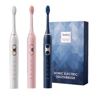 नरम बाल खड़े कस्टम लोगो 2 डबल बटन स्वत: स्लिम सोनिक बिजली के टूथब्रश स्मार्ट के लिए वयस्क - Product Image 4